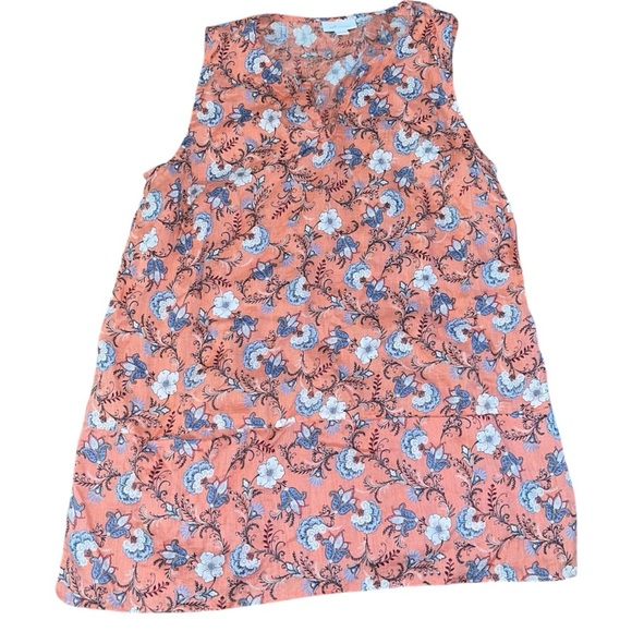 J. Jill Love Linen Women's Size S Sleeveless Two-Pocket Top 100% Linen Pullover - Picture 2 of 5